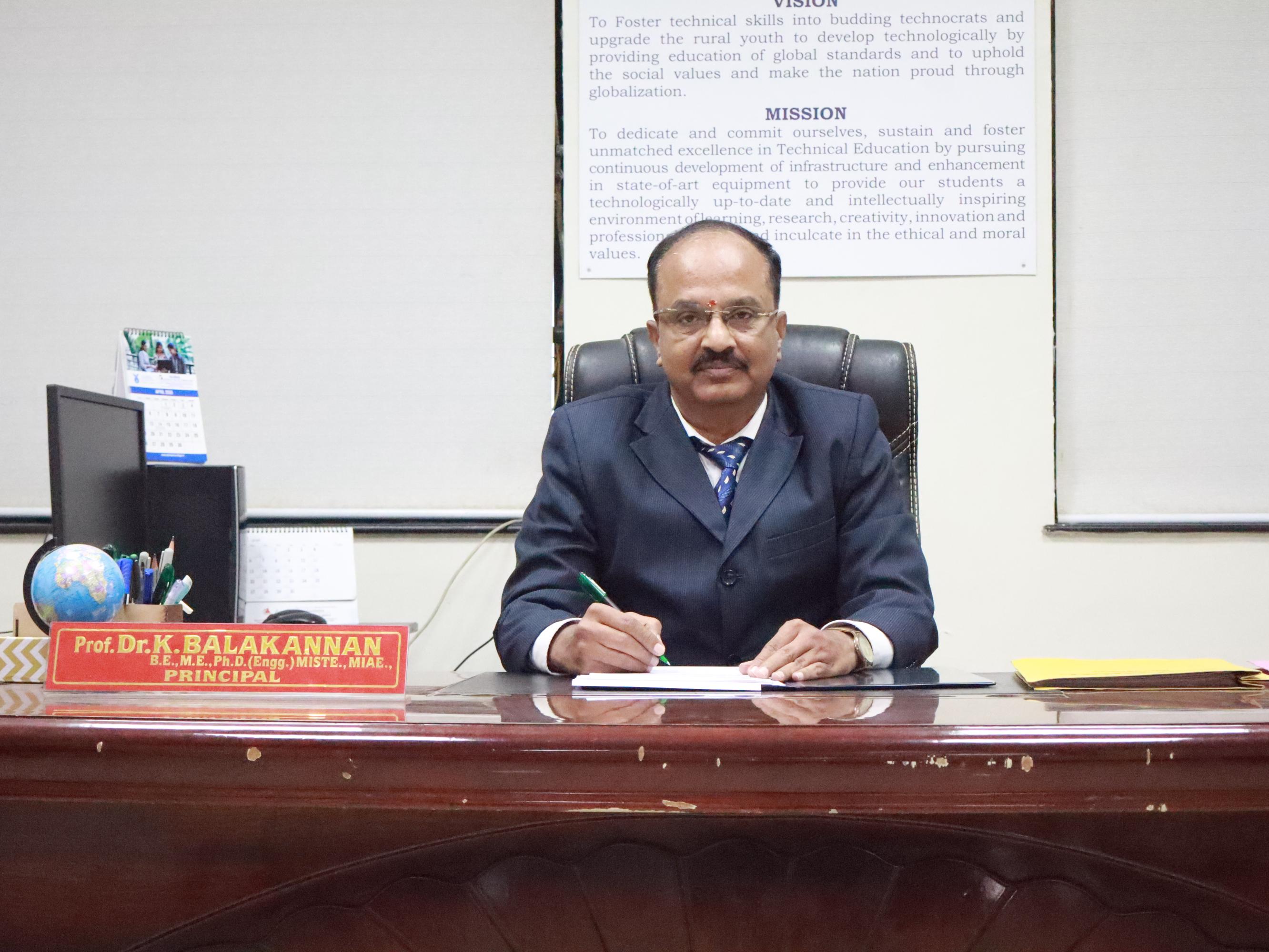 Dr. V. Natarajan - Principal